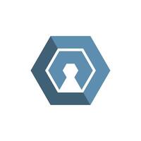 Keyhole Lines Abstract Hexagon Shape Logo Template Illustration Design. EPS 10. vector