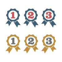 Set Rank Number Award Ribbon Logo Template Illustration Design. EPS 10. vector