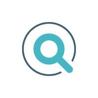 Blue Magnifying Glass Logo, Find Browse Icon Template Illustration Design. EPS 10. vector