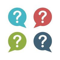 Set Question Sign Bubble Speech Logo Template Illustration Design. EPS 10. vector