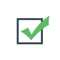 Square Emblem Green Check Mark Icon Logo Template Illustration Design. EPS 10. vector