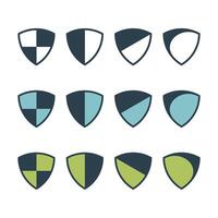 Set of Colorful Simple Shield Icon Logo Template Illustration Design. EPS 10. vector