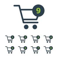 Set Line Art Trolley Number Icon Logo Template Illustration Design. EPS 10. vector