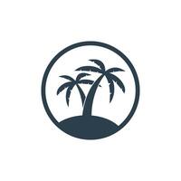 Circle Frame Palm Tree Icon Logo Template Illustration Design. EPS 10. vector