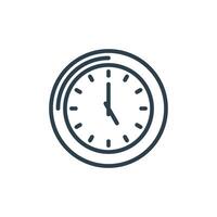 Circle Clock Line Art Icon Logo Template Illustration Design. EPS 10. vector
