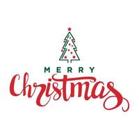 Merry Christmas and Happy New Year Greeting Card With Tree Ornament Template Illustration Design. EPS 10. vector