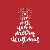 Merry Christmas Card Calligraphy Tree Letter Template Illustration Design. EPS 10. vector