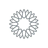 Circular Line Art Ornamental Flower Logo Template Illustration Design. EPS 10. vector