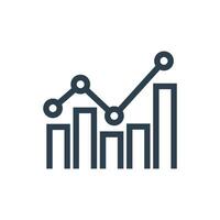 Bold Lines Statistic Graph Finance Icon Logo Template Illustration Design. EPS 10. vector