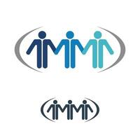 Set Blue Friendship, Teamwork Icon Logo Template Illustration Design. EPS 10. vector