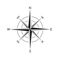 Grey Compass Rose Template Illustration Design. EPS 10. vector