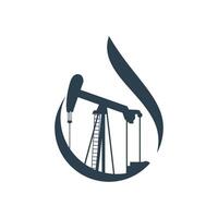 Oil Pump Jack Rig Icon Logo Template Illustration Design. EPS 10. vector