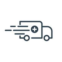 Ambulance Line Art Icon Logo Template Illustration Design. EPS 10. vector