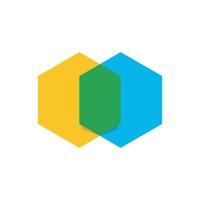 Overlapping Hexagon Shape Icon Logo Template Illustration Design. EPS 10. vector