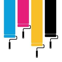Decorative Colorful CMYK Roll Painter Template Illustration Design. EPS 10. vector