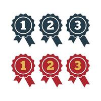 Set Badge Stamp Rosette Ribbon Number Winner Sign Icon Logo Template Illustration Design. EPS 10. vector