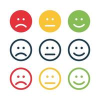 Emoticon Circle Colorful Set. Icon Logo Template Illustration Design. EPS 10. vector