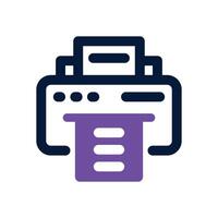 printer dual tone icon. Sleek and modern icon for websites, mobile apps, marketing materials, and corporate design. Fully scalable and ready to use. vector