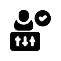 personalization glyph icon. Strong and solid icon for websites, mobile interfaces, presentations, and visual branding. High quality and easy to edit. vector