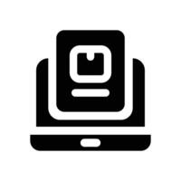 product description glyph icon. Strong and solid icon for websites, mobile interfaces, presentations, and visual branding. High quality and easy to edit. vector