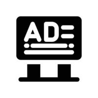 advertising banner glyph icon. Strong and solid icon for websites, mobile interfaces, presentations, and visual branding. High quality and easy to edit. vector