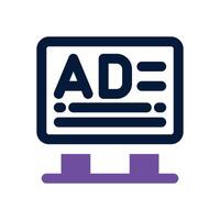 advertising banner dual tone icon. Sleek and modern icon for websites, mobile apps, marketing materials, and corporate design. Fully scalable and ready to use. vector