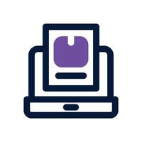 product description dual tone icon. Sleek and modern icon for websites, mobile apps, marketing materials, and corporate design. Fully scalable and ready to use. vector