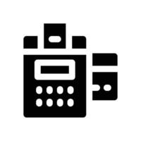 payment terminal glyph icon. Strong and solid icon for websites, mobile interfaces, presentations, and visual branding. High quality and easy to edit. vector