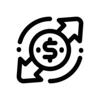 money transaction line icon. Clean and minimalist icon for websites, mobile apps, presentations, and logos. Fully scalable and customizable for any project. vector