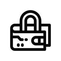 wallet padlock line icon. Clean and minimalist icon for websites, mobile apps, presentations, and logos. Fully scalable and customizable for any project. vector