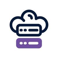 cloud server dual tone icon. Sleek and modern icon for websites, mobile apps, marketing materials, and corporate design. Fully scalable and ready to use. vector