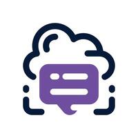 cloud messaging dual tone icon. Sleek and modern icon for websites, mobile apps, marketing materials, and corporate design. Fully scalable and ready to use. vector