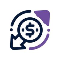 money transaction dual tone icon. Sleek and modern icon for websites, mobile apps, marketing materials, and corporate design. Fully scalable and ready to use. vector