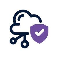 cloud security dual tone icon. Sleek and modern icon for websites, mobile apps, marketing materials, and corporate design. Fully scalable and ready to use. vector