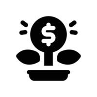 investment growth glyph icon. Strong and solid icon for websites, mobile interfaces, presentations, and visual branding. High quality and easy to edit. vector