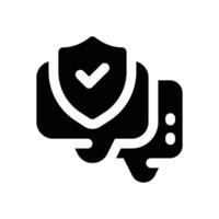 chat security glyph icon. Strong and solid icon for websites, mobile interfaces, presentations, and visual branding. High quality and easy to edit. vector