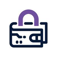 wallet padlock dual tone icon. Sleek and modern icon for websites, mobile apps, marketing materials, and corporate design. Fully scalable and ready to use. vector