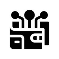 digital wallet glyph icon. Strong and solid icon for websites, mobile interfaces, presentations, and visual branding. High quality and easy to edit. vector