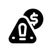 financial risk glyph icon. Strong and solid icon for websites, mobile interfaces, presentations, and visual branding. High quality and easy to edit. vector