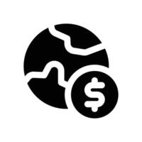 financial global glyph icon. Strong and solid icon for websites, mobile interfaces, presentations, and visual branding. High quality and easy to edit. vector