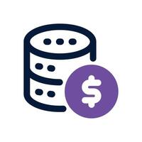 financial database dual tone icon. Sleek and modern icon for websites, mobile apps, marketing materials, and corporate design. Fully scalable and ready to use. vector