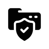 secure folder glyph icon. Strong and solid icon for websites, mobile interfaces, presentations, and visual branding. High quality and easy to edit. vector