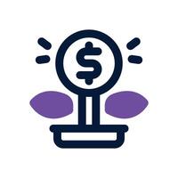 investment growth dual tone icon. Sleek and modern icon for websites, mobile apps, marketing materials, and corporate design. Fully scalable and ready to use. vector