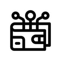 digital wallet line icon. Clean and minimalist icon for websites, mobile apps, presentations, and logos. Fully scalable and customizable for any project. vector
