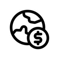 financial global line icon. Clean and minimalist icon for websites, mobile apps, presentations, and logos. Fully scalable and customizable for any project. vector
