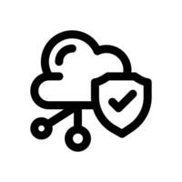 cloud security line icon. Clean and minimalist icon for websites, mobile apps, presentations, and logos. Fully scalable and customizable for any project. vector