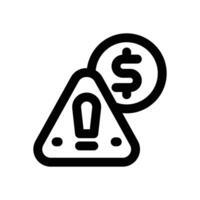 financial risk line icon. Clean and minimalist icon for websites, mobile apps, presentations, and logos. Fully scalable and customizable for any project. vector