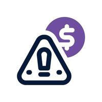 financial risk dual tone icon. Sleek and modern icon for websites, mobile apps, marketing materials, and corporate design. Fully scalable and ready to use. vector