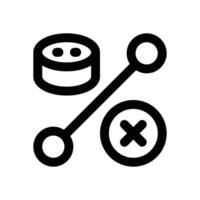 remove database line icon. Clean and minimalist icon for websites, mobile apps, presentations, and logos. Fully scalable and customizable for any project. vector