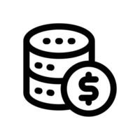 financial database line icon. Clean and minimalist icon for websites, mobile apps, presentations, and logos. Fully scalable and customizable for any project. vector